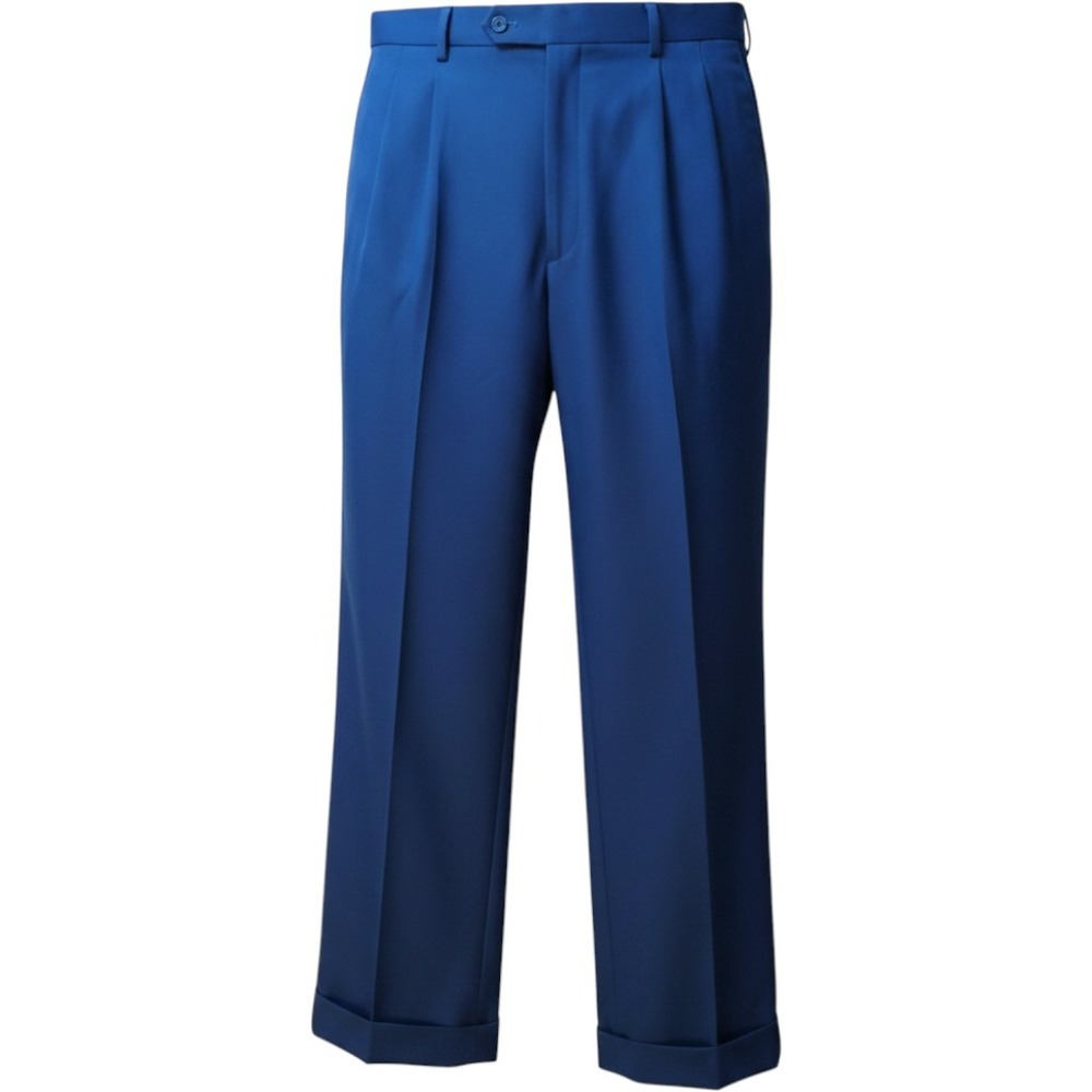 Covington Mens Navy Blue Pleated Cuffed Dress Pants Trousers 34x30 Classic Fit